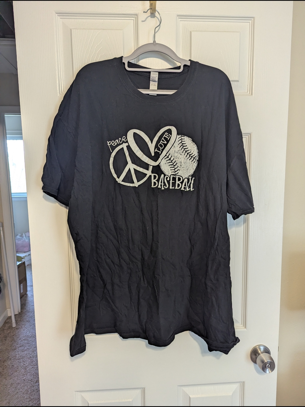 Gildan Black Graphic Tee with White Print